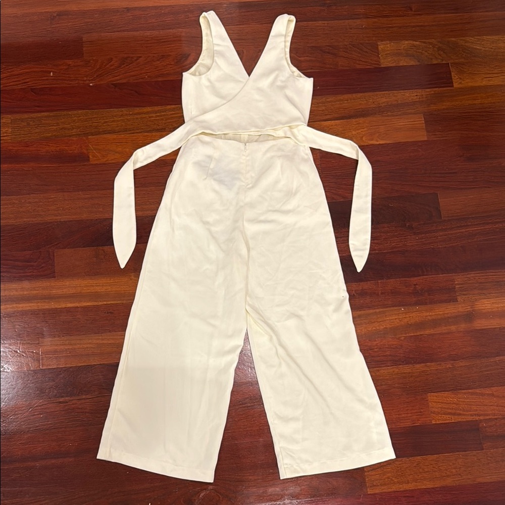 Shinestar Cream Jumpsuit w/Criss Cross Back - Picture 5 of 8